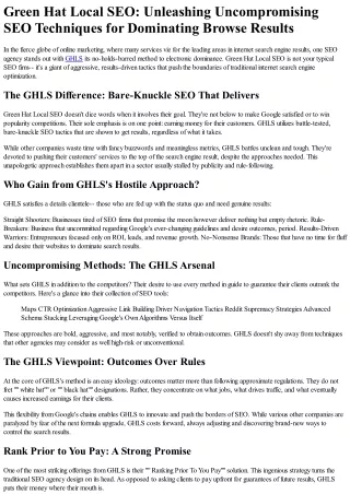 GHLS Is A Local SEO Agency
