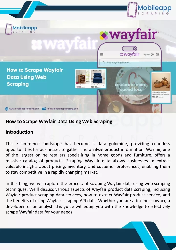 how does scraping wayfair app product data drive