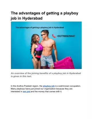the advantages of getting a playboy
