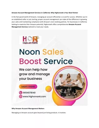 amazon account management services in california