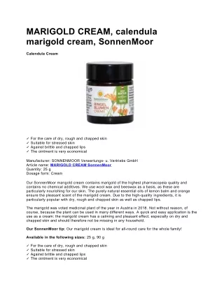 marigold cream calendula marigold cream sonnenmoor