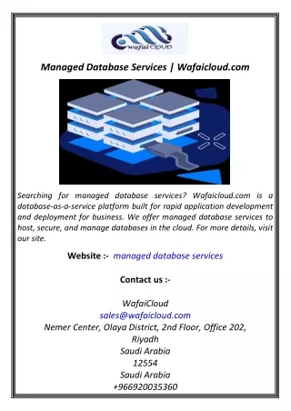 Managed Database Services  Wafaicloud.com