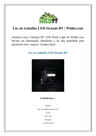 Luz de trabalho LED Strands RV  Wildtt.com