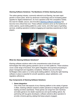 igaming software solutions the backbone of online