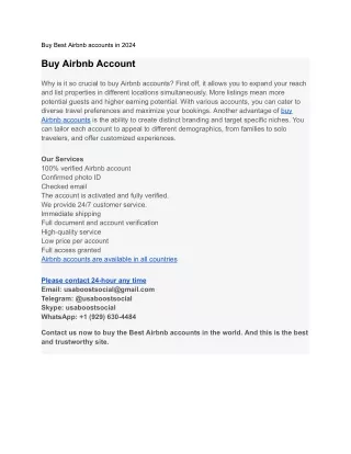 Buy Airbnb accounts in hot deal