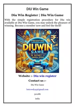 Diu Win Register  Diu Win Game