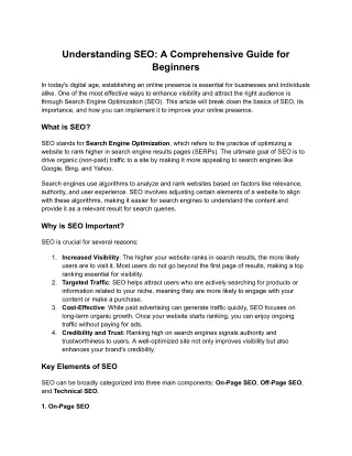 understanding seo a comprehensive guide
