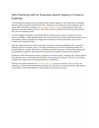 why partnering with an executive search agency