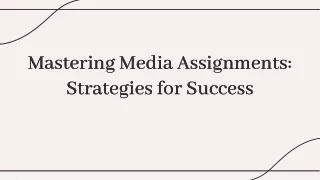 Media Assignment Help