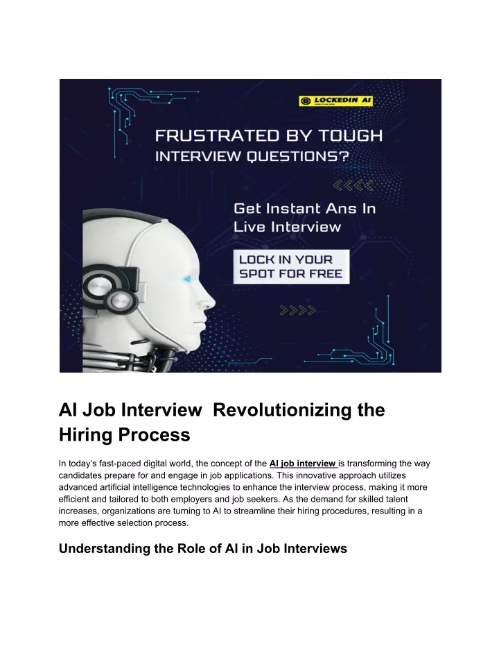 ai job interview revolutionizing the hiring