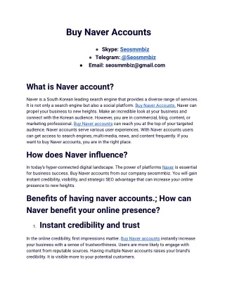 Buy Naver Accounts