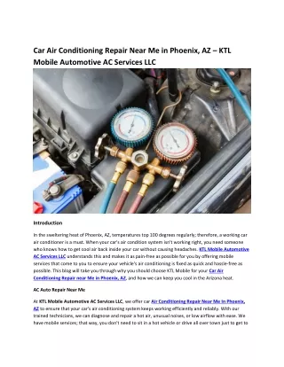 Car Air Conditioning Repair Near Me in Phoenix