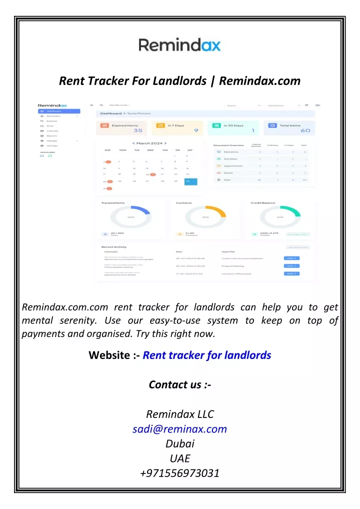 rent tracker for landlords remindax com