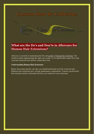 What are the Dos and Don'ts in Aftercare for Human Hair Extensions
