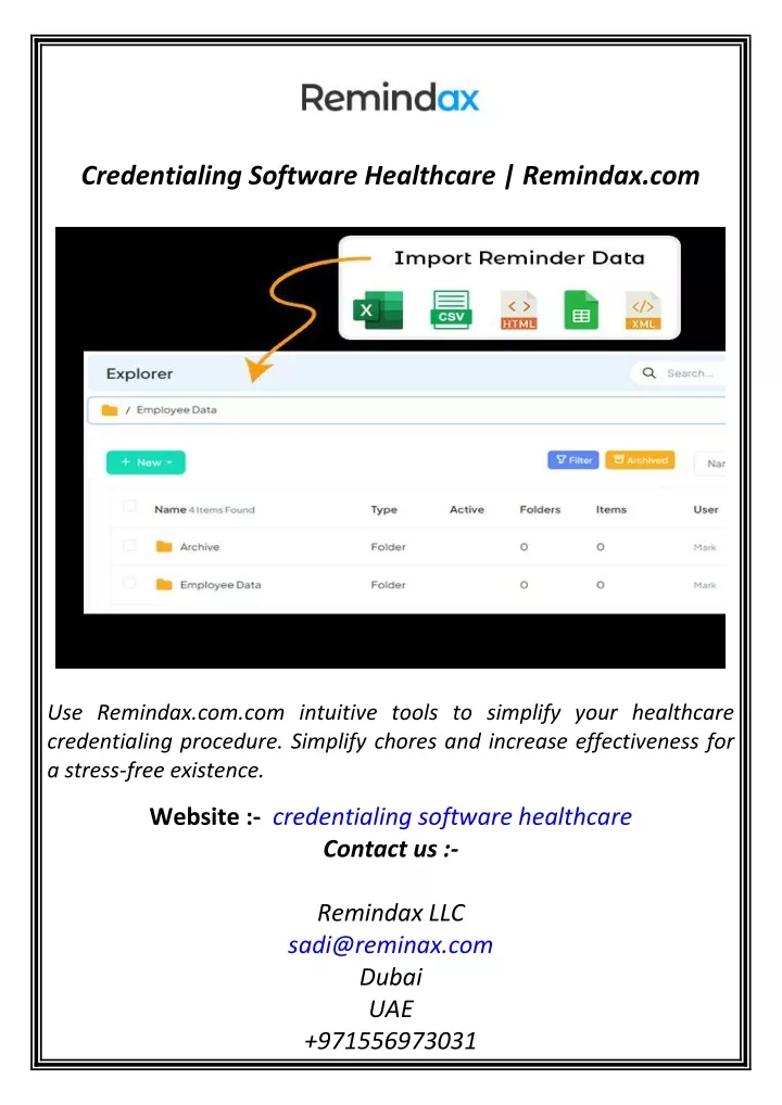 credentialing software healthcare remindax com