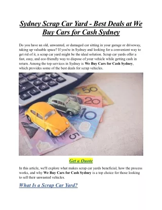 Sydney Scrap Car Yard