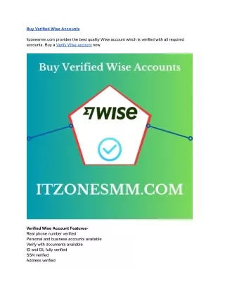 Top 13 Sites to Buy Verified Wise Account 2024