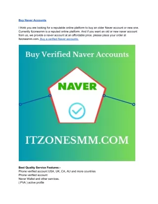 Top 10 Best Site To Buy Naver Accounts | Los Angele