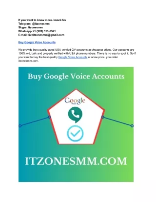 Buy Google Voice Accounts - Best Quality