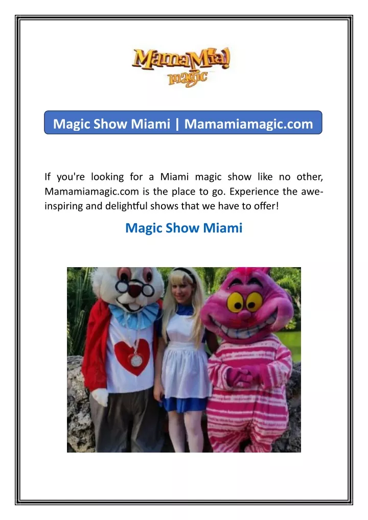 magic show miami mamamiamagic com