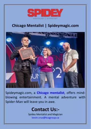 Chicago Mentalist  Spideymagic.com