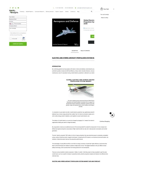 Electric And Hybrid Aircraft Propulsion System Market