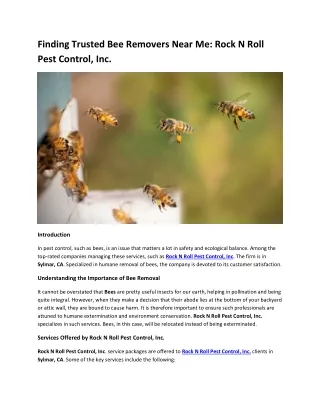 finding trusted bee removers near me rock n roll