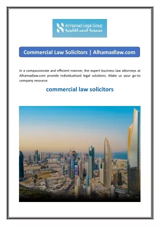 Commercial Law Solicitors  Alhamadlaw