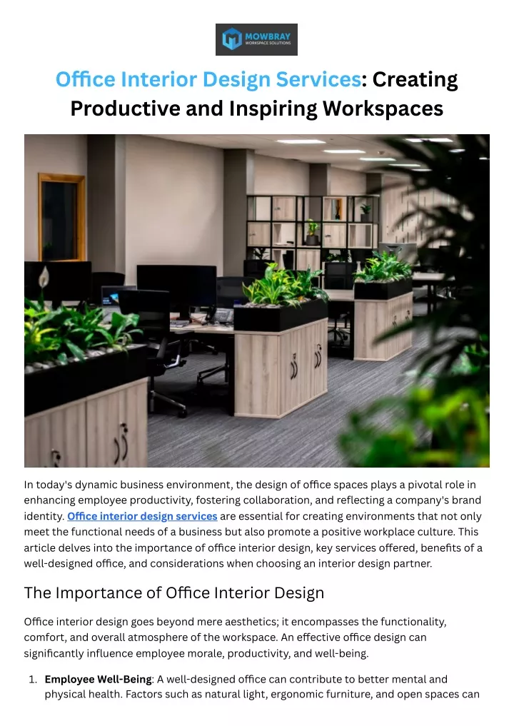 o ce interior design services creating productive