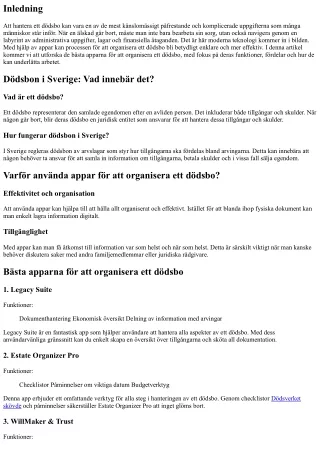 Bästa apparna för att organisera ett dödsbo