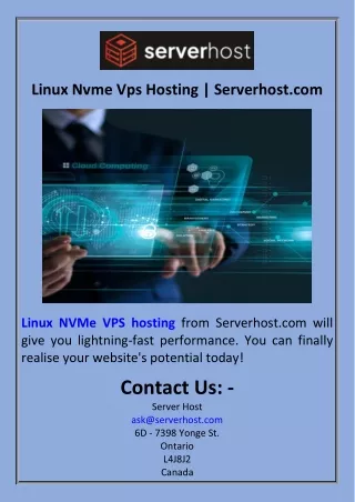 Linux Nvme Vps Hosting  Serverhost.com