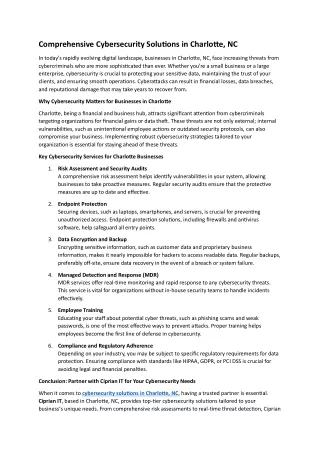 comprehensive cybersecurity solutions