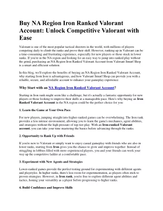 Unlock NA Region Iron Ranked Valorant Account Competitive