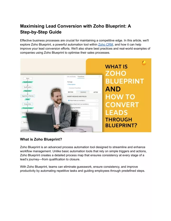 maximising lead conversion with zoho blueprint