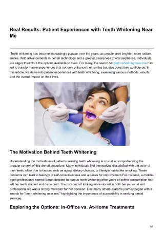 Real Results Patient Experiences with Teeth Whitening Near Me