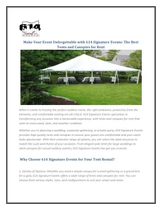 Make Your Event Unforgettable with 614 Signature Events