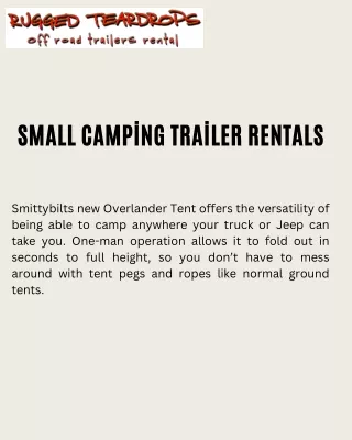 Budget-Friendly Options for Small Camping Trailer Rentals
