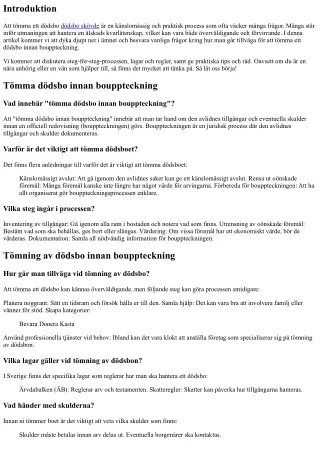 Tömma dödsbo: Frågor och svar om processen