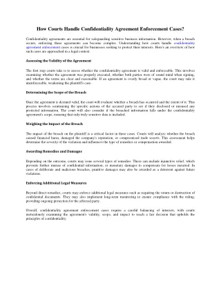 How Courts Handle Confidentiality Agreement Enforcement Cases