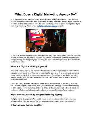 What Does a Digital Marketing Agency Do