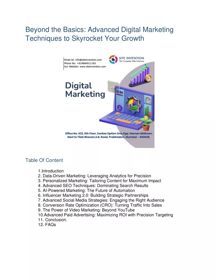 beyond the basics advanced digital marketing