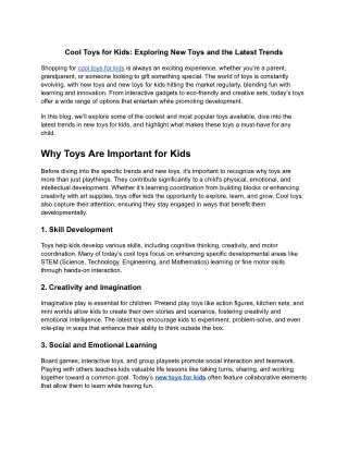 cool toys for kids exploring new toys