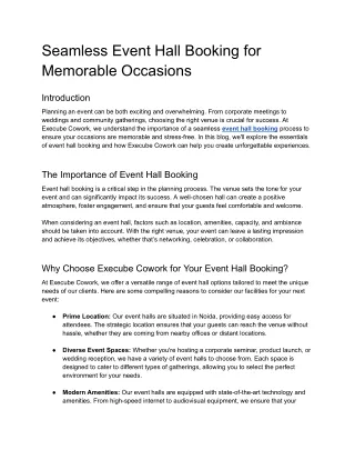 Seamless Event Hall Booking for Memorable Occasions