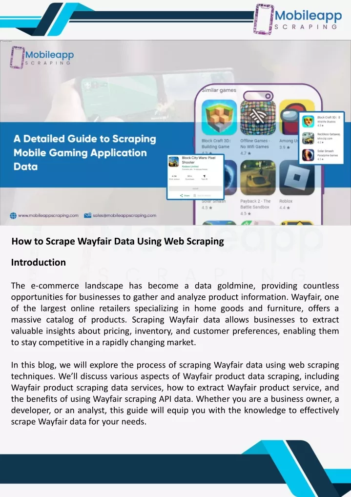 how does scraping wayfair app product data drive