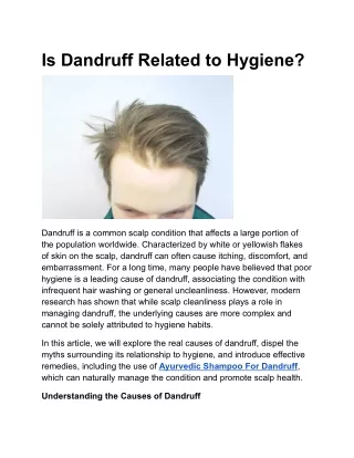 is dandruff related to hygiene