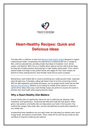 Heart-Healthy Recipes Quick and Delicious Ideas