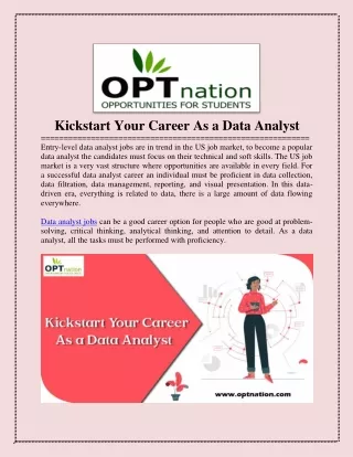 Kickstart your career as a data analyst