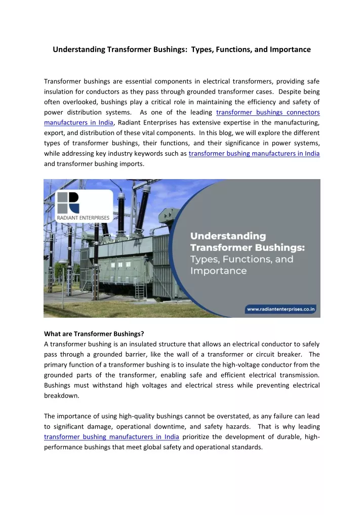 understanding transformer bushings types