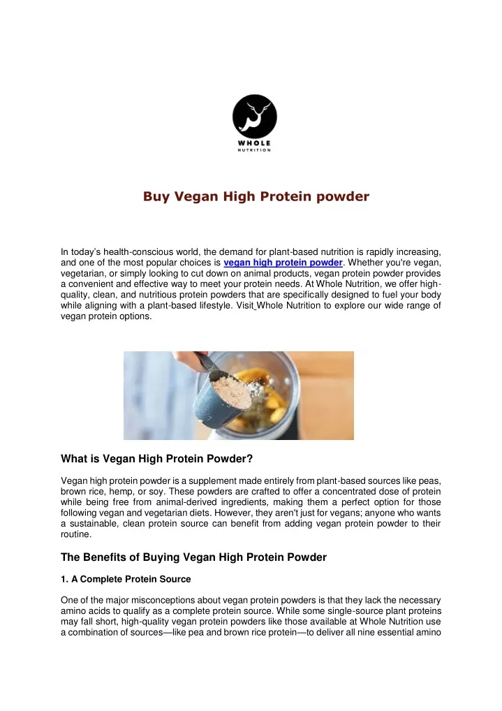 buy vegan high protein powder