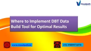 Data Build Tool Training | Best Online DBT Courses